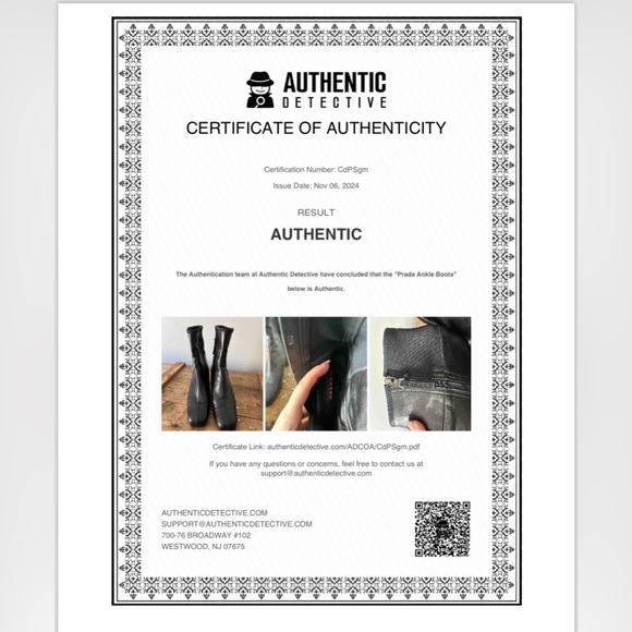 PRADA Authenticated Black Leather Ankle Boot Square Toe Block Heel 37.5 / 7.5 US - Picture 13 of 13